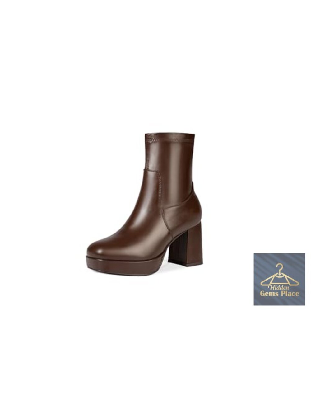 Stretch Ankle Boots Platform Chunky Booties Square Toe Women